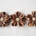 Taupe Vinyl Like Fabric Flower Appliques Embellishments(3 pcs)