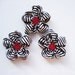 Black and White Striped Flowers Handmade Appliques Embellishments(3 pcs)