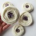 Cream Cotton Roses Handmade Appliques Embellishments(5 pcs)