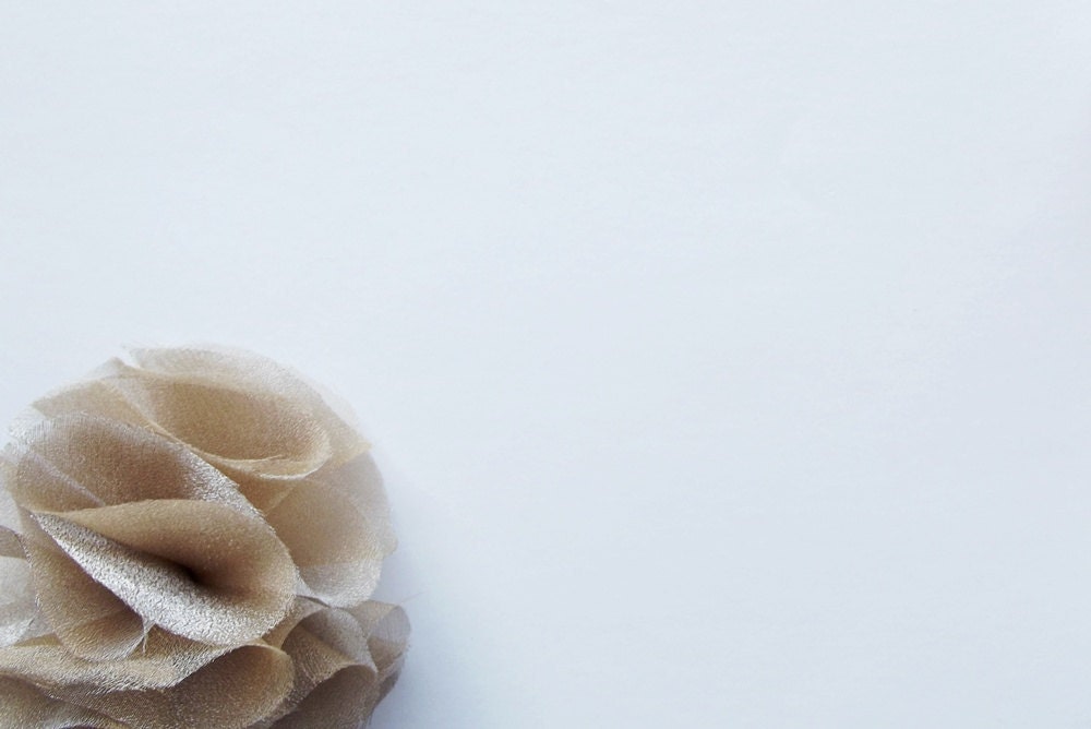 Beige Pom Pom Flowers Handmade Appliques Embellishments(2 pcs)