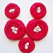 Cranberries Chiffon Roses Handmade Appliques Embellishments(5 pcs)