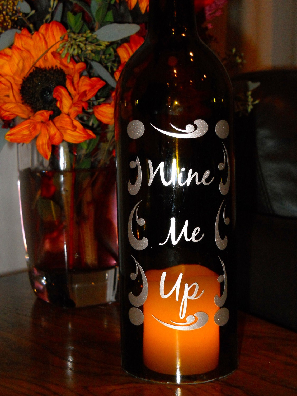 Wine Bottle Hurricane Lantern- Wine Me Up