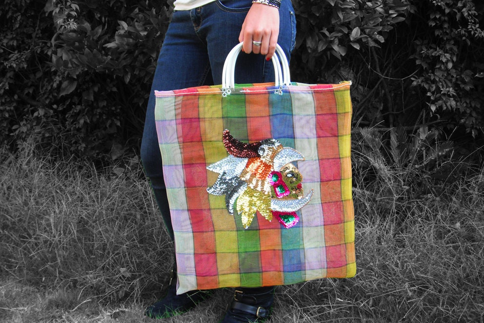 Colorful Mexican Azteca Net Bag