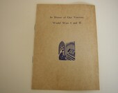 First Universalist Church Binghamton NY 1946 Book WWII Veterans Program