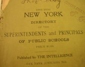 Vintage New York 1902 Public School Principal Superintendent Book Antique
