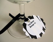 Zebra Print Drink Tags, Wine Charms, Set of 15,  Additional Quantities Available