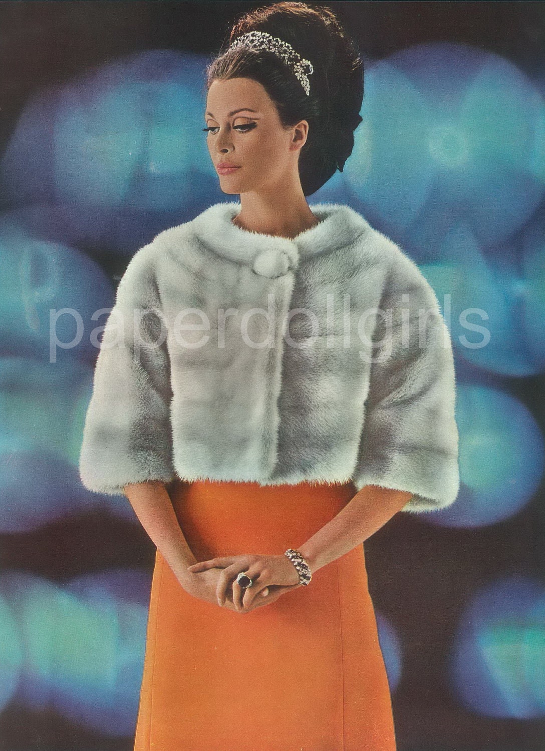 Fashion Magazine Ad, L'Officiel de La Couture et de la Mode de Paris, 1965, Maurice Kotler, Fur, Mink, Jacket, Paper Ephemera