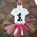 1st, 2nd, 3rd Birthday Colorful Hot Pink Tutu with Number shirt and matching bow