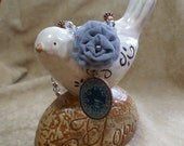 A Bluebird in Copper Necklace - Romantic Pendant Necklace