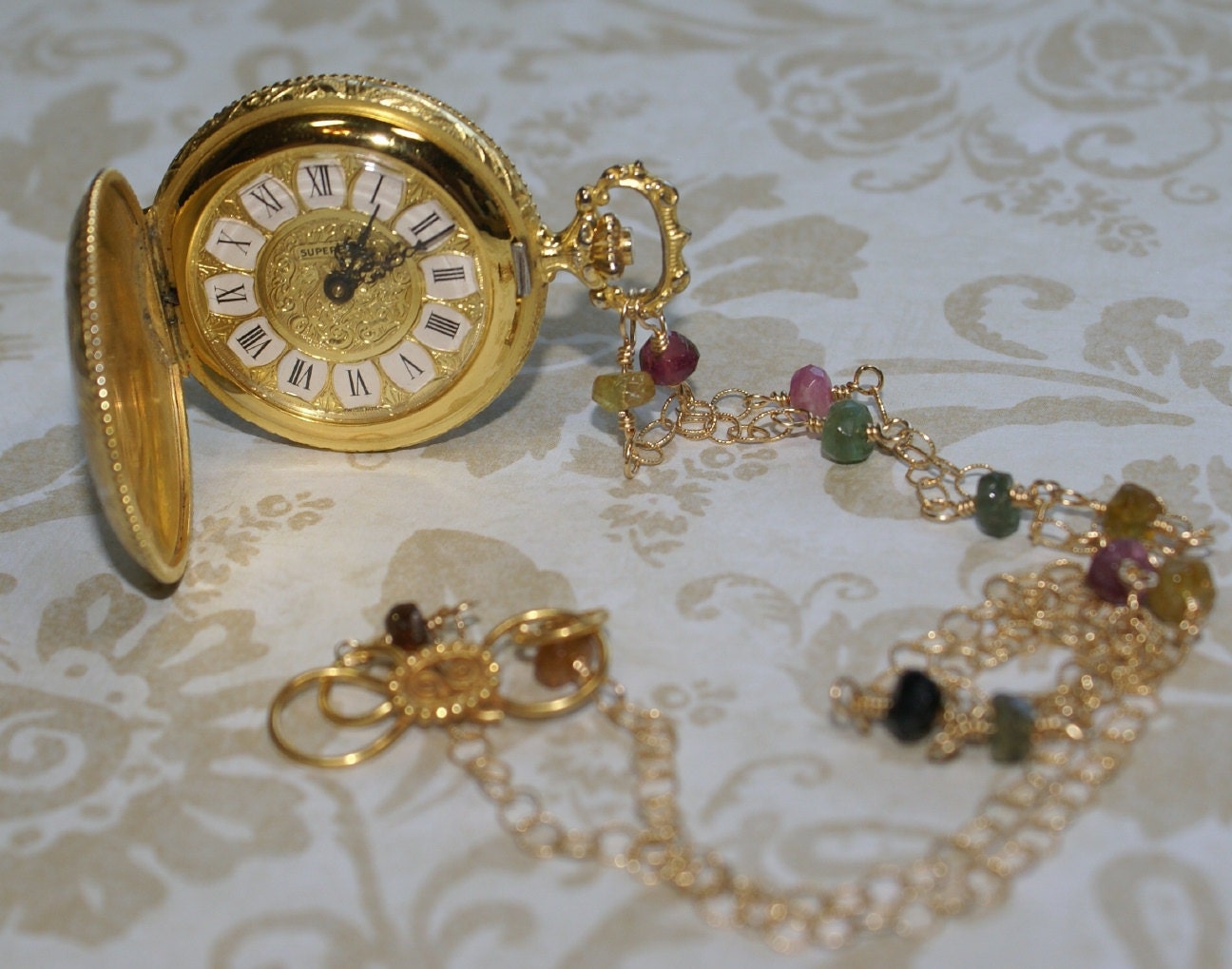 Jewels of Time - Vintage Gold Pocket Watch Necklace
