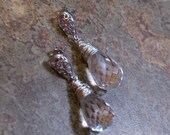 The Paisley Wedding Earrings - Quartz Crystal and Sterling Silver