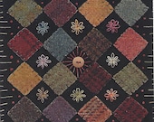 Primitive Folk Art Wool Applique Pattern:  BLOCK GARDEN