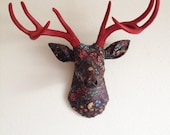 Woodland Floral Deer Head Wall Mount