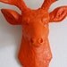 Orange Deer Head Wall Mount