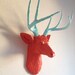 Orange & Robins Egg Blue Deer Head Wall Mount