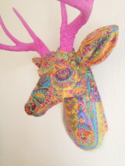 Paisley Deer Head wall mount