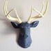 Charcoal & Soft Yellow Deer Head Wall Mount