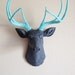 Charcoal & Robins Egg Blue Deer Head Wall Mount