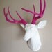 White & Pink Deer Head Wall Mount