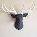 Charcoal and White Deer Head Wall Mount