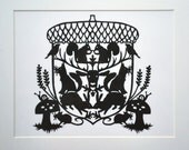 woodland coat of arms papercut