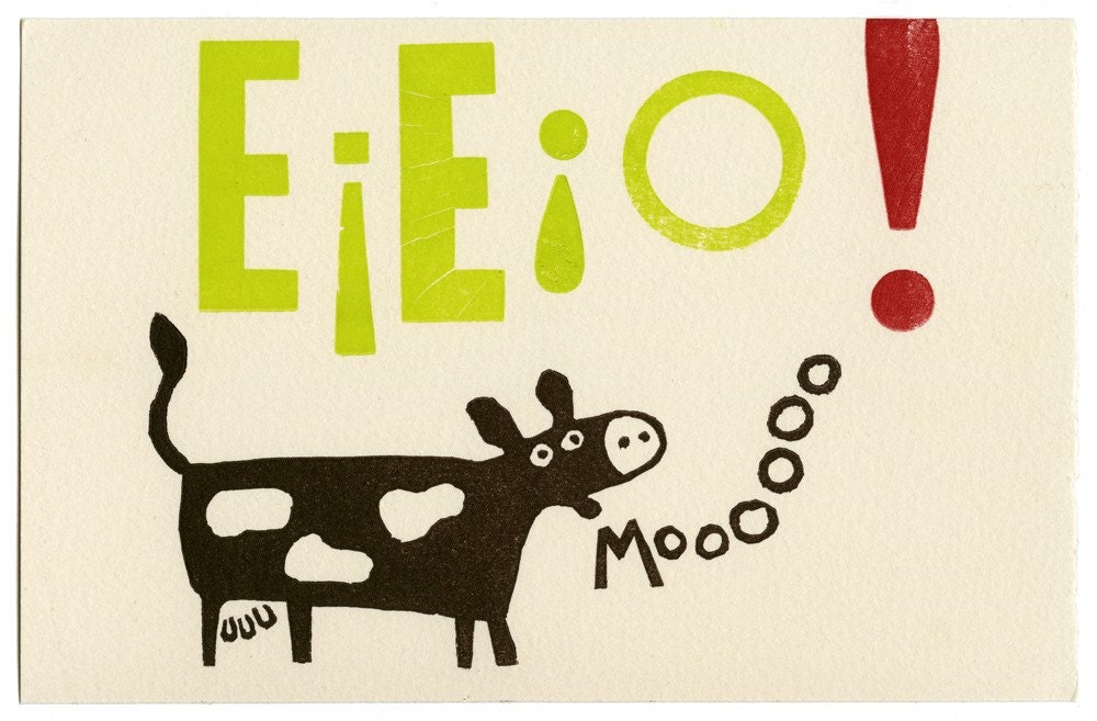 EIEIO--limited edition letterpress print