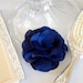 Nautical Navy Blue Fabric Flower Brooch or Hair Clip for Bridal, Weddings, or Everyday Wear