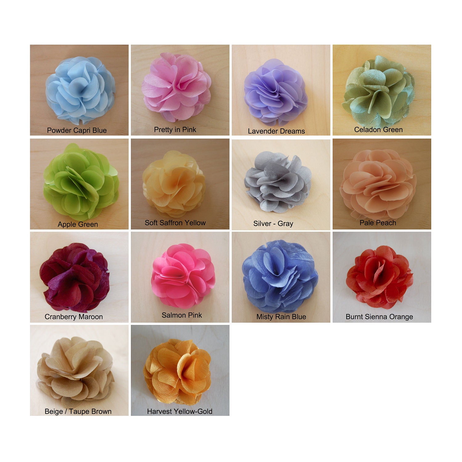 Kelly Green Fabric Flower Bobby Pins or Alligator Clips - Set of 2 for Bridal, Weddings, or Everyday Wear