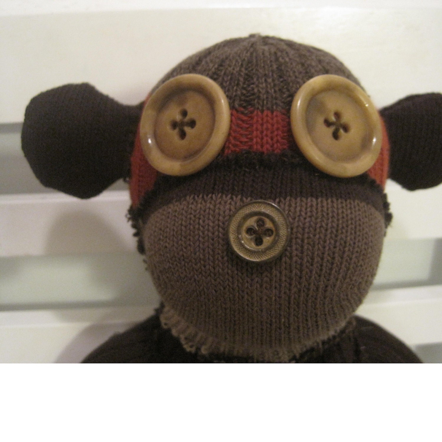SOLD/ CUSTOM ORDER - Handmade Chocolate Colored Sock Monkey