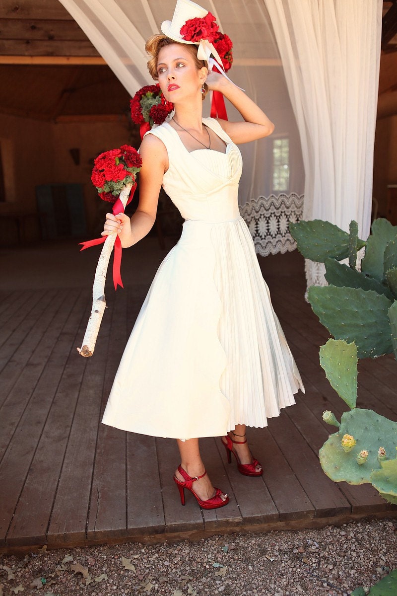 Wedding Dress with Tea Length Skirt - Hey Little Lucy