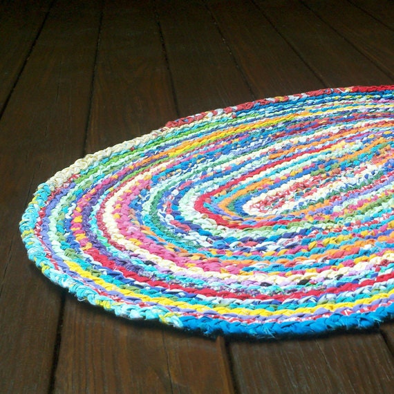 READY TO SHIP Colorful Heirloom Rug 34" x 22"