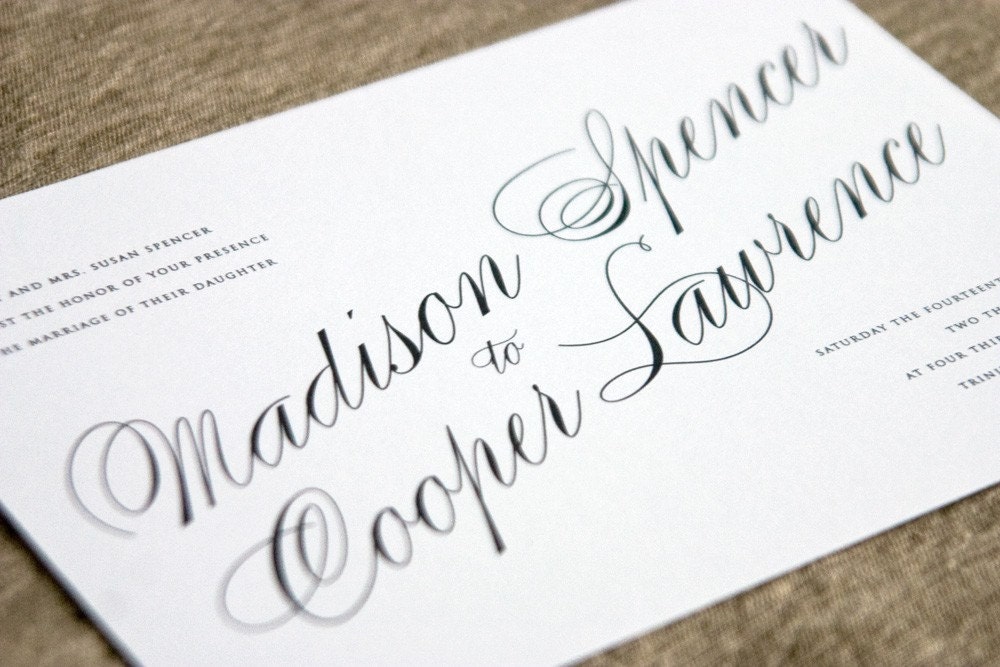 Astaire - Flat or Letterpress Wedding Invitation  - Deposit to get Started