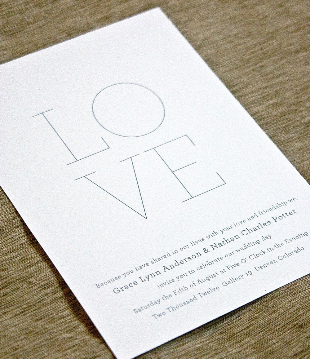 Minima - Flat Printed Wedding Invitation Sample