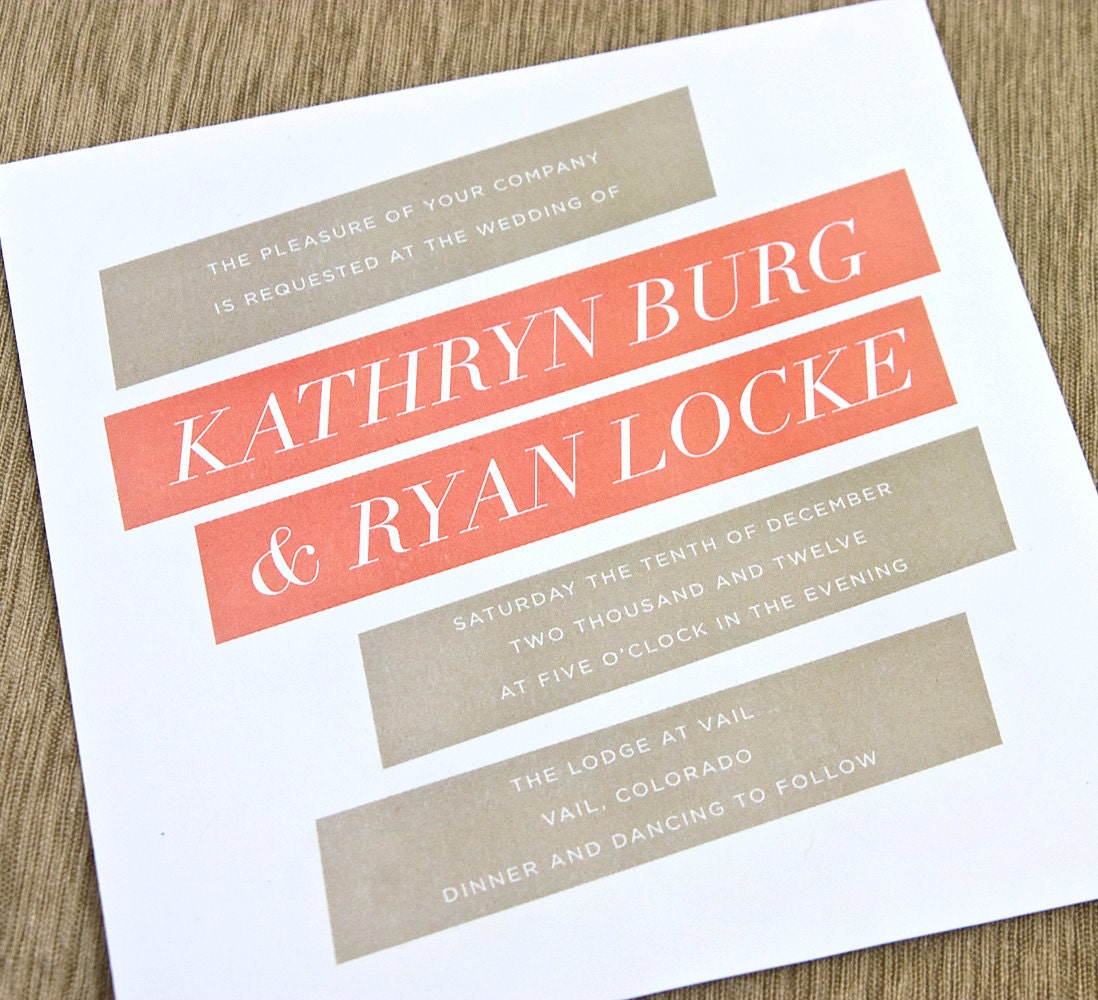 Amelia - Flat Printed Wedding Invitation Sample