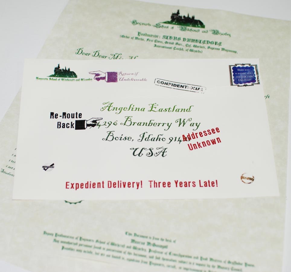 New Late Hogwarts Acceptance letter, Perfect for any Witch, Wizard or Harry Potter fan