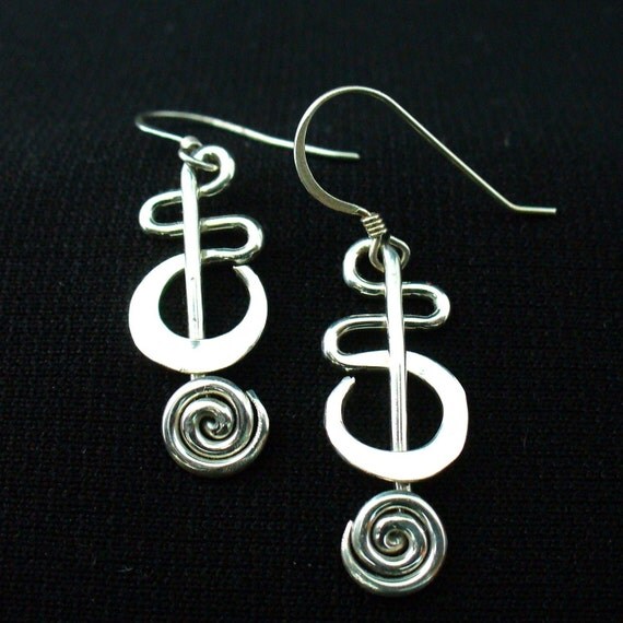 Handmade Sterling Silver Twisted Wire Earrings