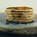 Hammered 5 Band Gold Stacking Ring Set