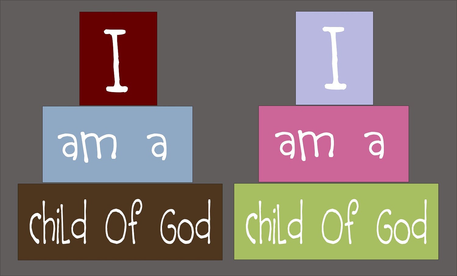 I Am A Child Of God Church Faith Baby Boys Girls Kids Children Wood Sign Shelf Sitter Blocks Primitive Country Rustic