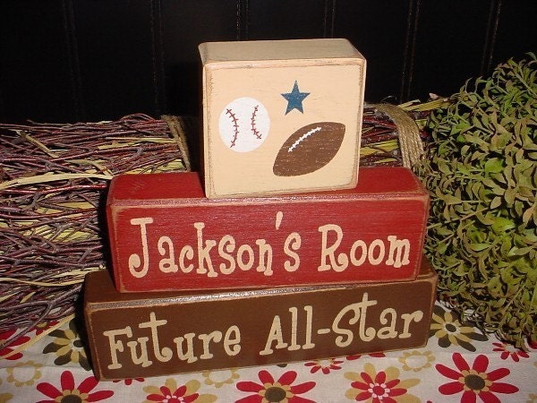 PERSONALIZED Come Fly With Me AIRPLANE Oh The Places You'll Go BASEBALL All Star Football Sooners Fish Wood Sign Blocks Primitive Country