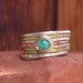Hammered Stack Rings With Opal