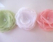 handmade Sew on fabric flower appliques