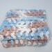 Set of 2 Crochet Cotton Wash Cloths in Blue, White and Dusty Rose - 8 x 8 inches