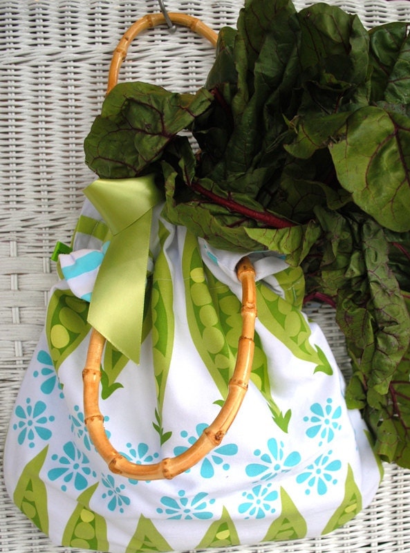 Peas and Stripes reversible & reusable market tote