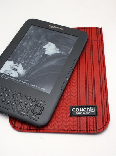 Kindle 3 & Kindle Fire Cover made from 60's GMC Truck Vinyl - Vintage and Vegan and Red