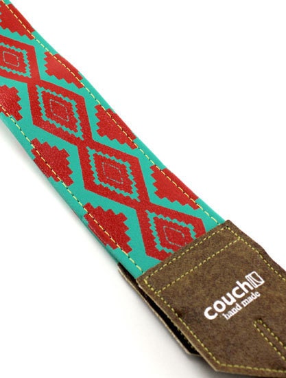 Turquoise & Red Native American Camera Strap, Navajo Inspired, vegan, Made in USA