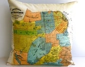 Decorative throw pillow, city map SAN FRANCISCO map cushion, organic cotton, atlas cushion, 16 inch