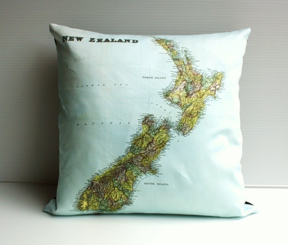 Cushion cover pillow map pillow NEW ZEALAND map cushion, organic cotton cushion cover throw cushion