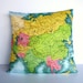 Map cushion cover ASIA - vintage map, organic cotton cushion map pillow cushion, 16 inch, 41 cm