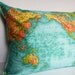WORLD MAP - giant organic cotton cushion- the whole wide world cushion cover, pillow 86cm/34inches x 61cm/ 24 inches .