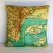 Cushion cover pillow map SINGAPORE map organic cotton map cushion throw cushion cover , pillow, 16x16 cushion